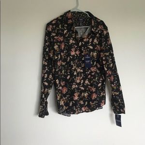 NWT floral Chaps button down